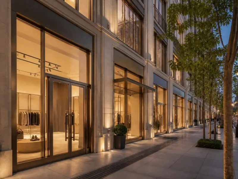 Concept render of ground-floor retail storefronts