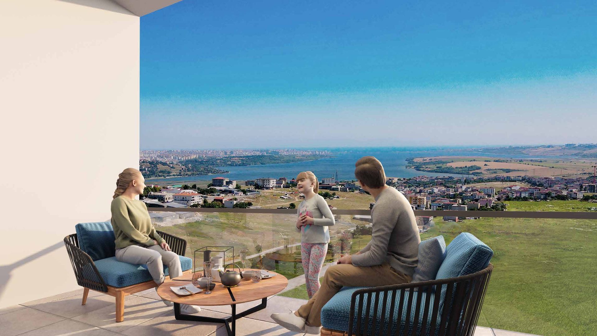 Cadde Ispartakule terrace with sea and lake views